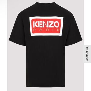 Kenzo Kids Black Tee with Red and White Logo